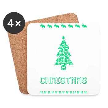 Gamer Christmas Shirt Weihnachten Gaming - Coasters (set of 4) - white - Front