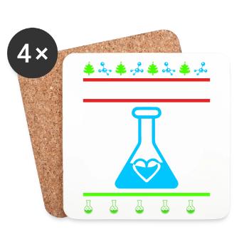 Oh Chimiste Tree Chimie Étudiant Chimiste - Dessous de verre (lot de 4) - blanc - Devant