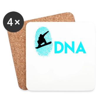 Boarder Snowboarder DNA Spruch Snowboard - Untersetzer (4er-Set) - Weiß - Vorne