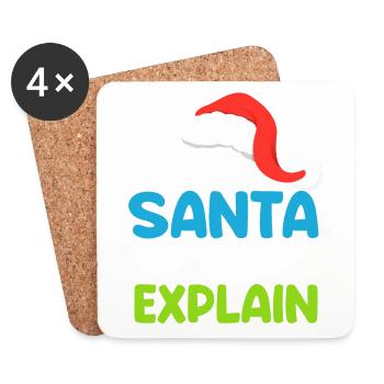 Dear Santa i can explain lustiger Spruch - Untersetzer (4er-Set) - Weiß - Vorne