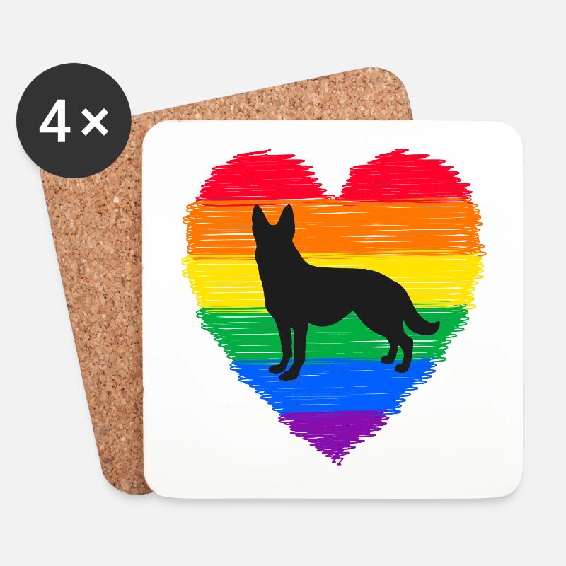 Deutscher Schäferhund, Hundeliebhaber - Untersetzer (4er-Set) - Weiß