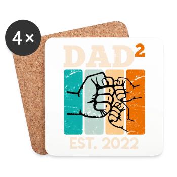 Expect-to-be Twin Dad 2022 Father Birth - Coasters (set of 4) - white - Front