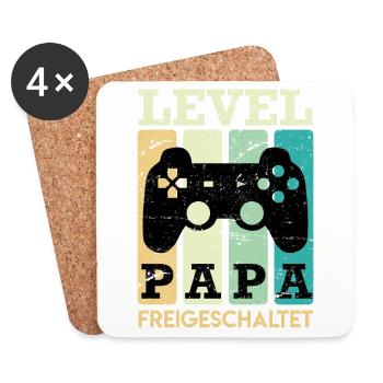 Père de niveau 2022 débloqué papa - Dessous de verre (lot de 4) - blanc - Devant