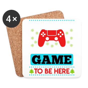 Christmas Gamer paused Game to be here Ugly - Coasters (set of 4) - white - Front