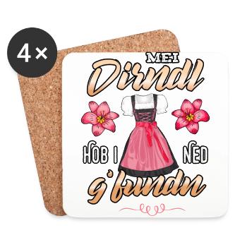 Trachtenshirt Damen Mei Dirndl Tracht - Untersetzer (4er-Set) - Weiß - Vorne