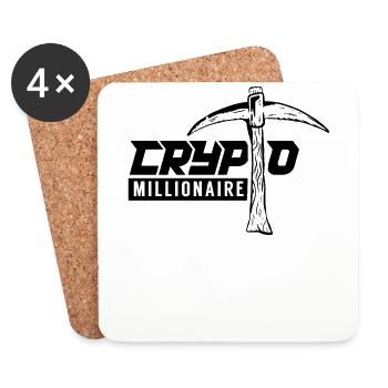 Crypto Millionaire Blockchain Crypto Bitcoin - Coasters (set of 4) - white - Front