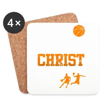 Basketball I can do all things through Christ - Coasters (set of 4) - white - Front
