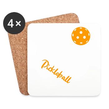 Pickleball Paddle Coeur Amour Pickleball - Dessous de verre (lot de 4) - blanc - Devant