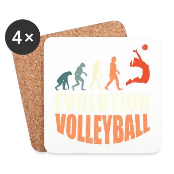 Volleyballer Evolution Volleyball - Untersetzer (4er-Set) - Weiß - Vorne