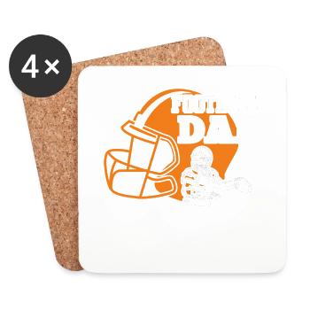 Football Papa Football Papa Papa Hommes - Dessous de verre (lot de 4) - blanc - Devant