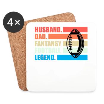 Fantasy Football Saying Husband Dad Fantasy - Coasters (set of 4) - white - Front