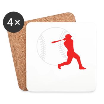 Joueur de baseball Équipe de baseball Baseball - Dessous de verre (lot de 4) - blanc - Devant