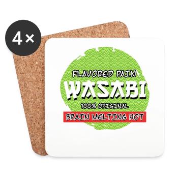 Wasabi Saveur Douleur Sushi Épicé Mangeur Épicé - Dessous de verre (lot de 4) - blanc - Devant