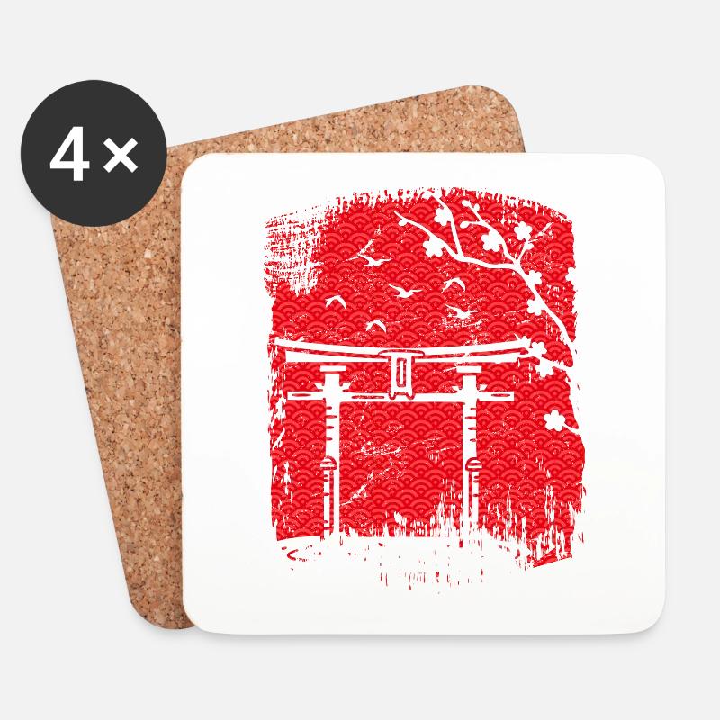 Japaner japanischer Garten - Untersetzer (4er-Set) - Weiß