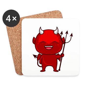 Little Devil Satan Antichrist - Coasters (set of 4) - white - Front
