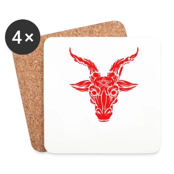 Satan Symbol Teufel Baphomet - Untersetzer (4er-Set) - Weiß - Vorne