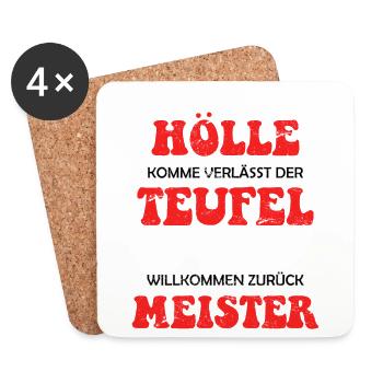 Funny Devil Saying Satan Hell - Coasters (set of 4) - white - Front