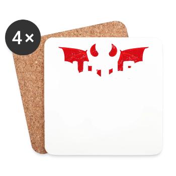 Petit Diable Teufel Teufelchen Satan - Dessous de verre (lot de 4) - blanc - Devant