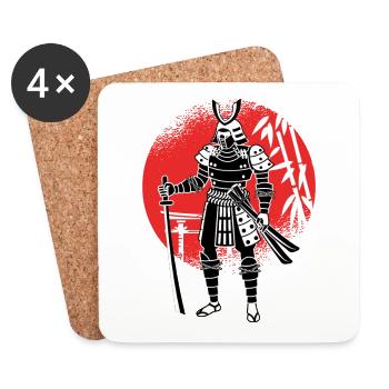 Japanese sword of Japanese samurai warriors - Coasters (set of 4) - white - Front