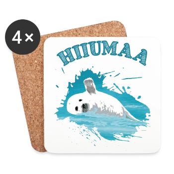 Hiiumaa Vacances Mer Baltique Île Phoque - Dessous de verre (lot de 4) - blanc - Devant