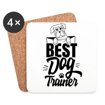 Meilleur dresseur de chiens disant chien d’école de chiens maître-chien - Dessous de verre (lot de 4) - blanc - Devant