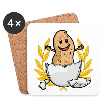 Hourra Cacahuète Naissance Naissance Parents - Dessous de verre (lot de 4) - blanc - Devant