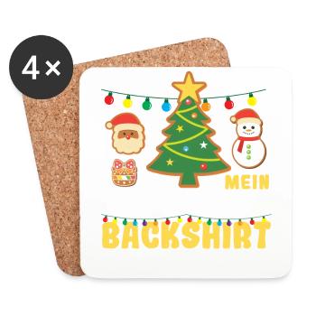 Weihnachten Kekse Backen Das ist mein Plätzchen - Untersetzer (4er-Set) - Weiß - Vorne