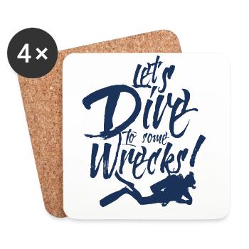 Wreck Diver Diving Diver Wreck Diving - Coasters (set of 4) - white - Front