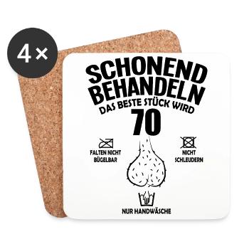 70 Geburtstag Geschenk Club der alten Säcke 70 - Untersetzer (4er-Set) - Weiß - Vorne