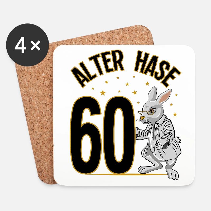 60 Geburtstag Geschenke lustig 60. Geburtstag Mann - Untersetzer (4er-Set) - Weiß