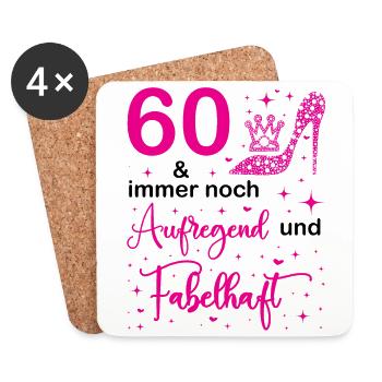 60 Geburtstag Frauen Geschenk 60 Jahre Geburtstag - Untersetzer (4er-Set) - Weiß - Vorne