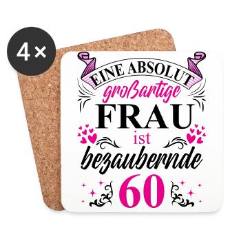 60. Geburtstag 60 Jubiläum 60 Ehrentag 60 Jahre - Untersetzer (4er-Set) - Weiß - Vorne