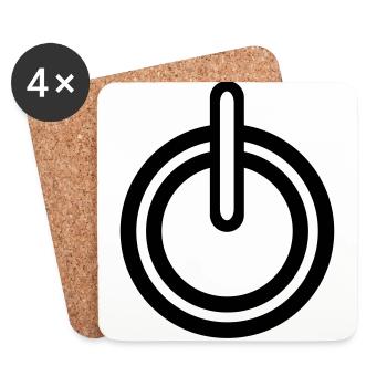 Power Strom Symbol - Untersetzer (4er-Set) - Weiß - Vorne