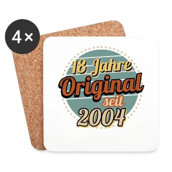 18. Geburtstag Vintage 18 Jahre Original seit 2004 - Untersetzer (4er-Set) - Weiß - Vorne