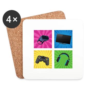 Level 15 complete 2007 Game 15th Birthday - Coasters (set of 4) - white - Front