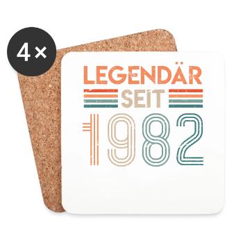 Legendär seit 1982 Vintage 40 Jahre 40. Geburtstag - Untersetzer (4er-Set) - Weiß - Vorne