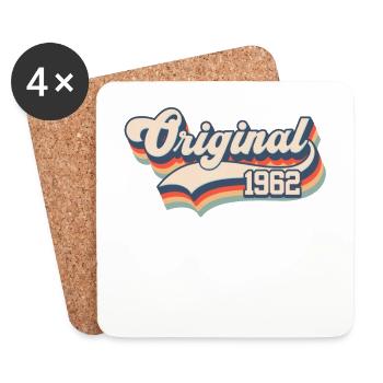 Original 1962 Millésime 60ème anniversaire 60 ans - Dessous de verre (lot de 4) - blanc - Devant
