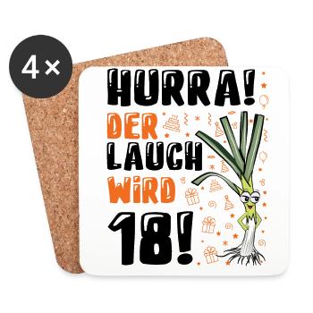 18 Geburtstag Junge Gag Geschenk Ehrenlauch - Untersetzer (4er-Set) - Weiß - Vorne