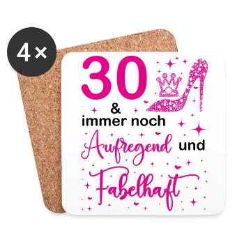 30 Geburtstag Frauen Geschenk 30 Jahre Geburtstag - Untersetzer (4er-Set) - Weiß - Vorne