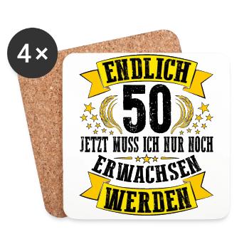50. Geburtstag Mann 50.Ehrentag 50. Jubiläum Fun - Untersetzer (4er-Set) - Weiß - Vorne