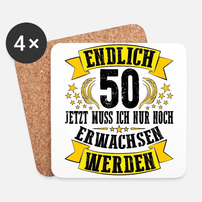 50. Geburtstag Mann 50.Ehrentag 50. Jubiläum Fun - Untersetzer (4er-Set) - Weiß