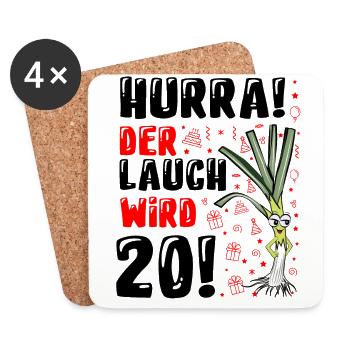 20 Geburtstag Junge Gag Geschenk Ehrenlauch - Untersetzer (4er-Set) - Weiß - Vorne