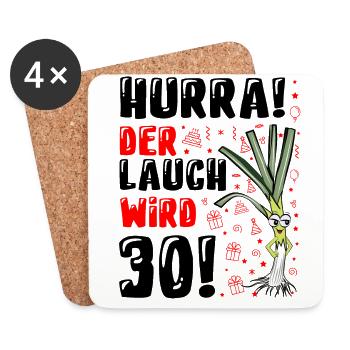 30 Geburtstag Männer Gag Geschenk Ehrenlauch - Untersetzer (4er-Set) - Weiß - Vorne