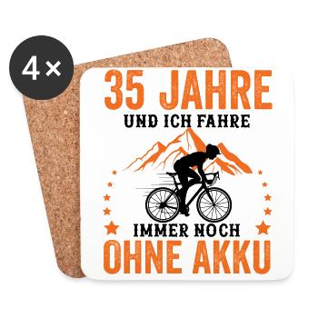35 Geburtstag 35 Ehrentag 35 Jubiläum Radsport - Untersetzer (4er-Set) - Weiß - Vorne