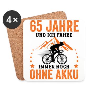 65 Geburtstag 65 Ehrentag 65 Jubiläum Radsport - Untersetzer (4er-Set) - Weiß - Vorne