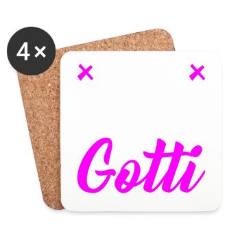 Gotti Götti Schweiz Geschenk zu Weihnachten - Untersetzer (4er-Set) - Weiß - Vorne