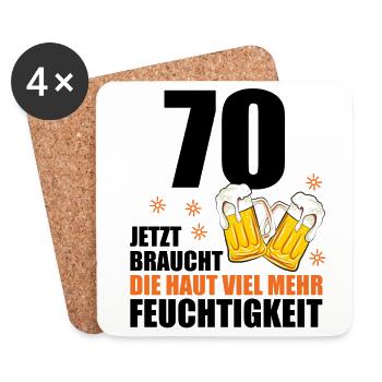 70 Geburtstag 70. Jubiläum 70 Ehrentag Bier Humor - Untersetzer (4er-Set) - Weiß - Vorne