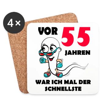 55.Ehrentag 55. Jubiläum Club der alten Säcke 55 - Untersetzer (4er-Set) - Weiß - Vorne