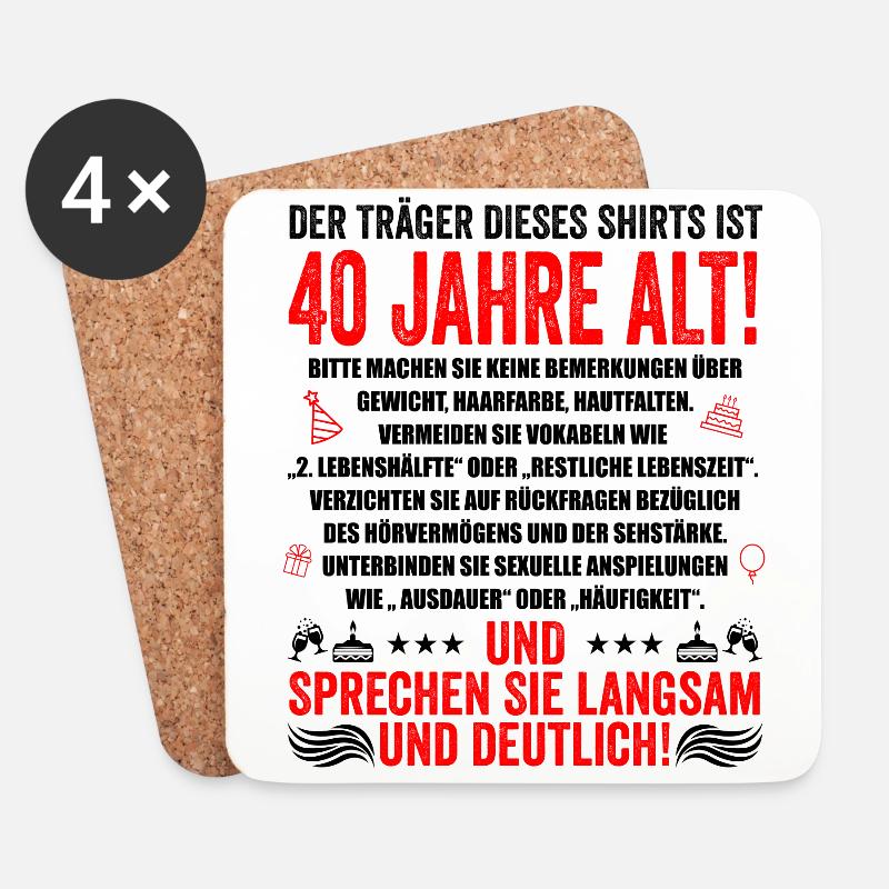 40. Geburtstag lustige Geschenke Männer 40 Jahre - Untersetzer (4er-Set) - Weiß