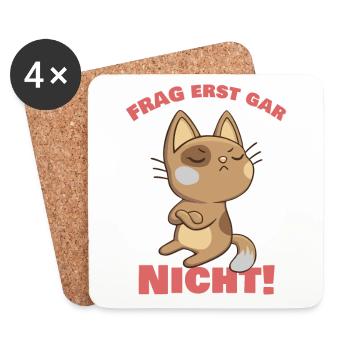 Süße Katze witziger Spruch Geschenk - Untersetzer (4er-Set) - Weiß - Vorne